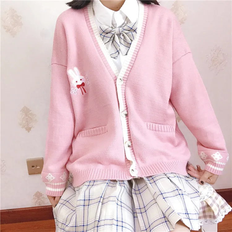 3 COLORS SWEET BUNNY EMBROIDERY SWEATER BY21114