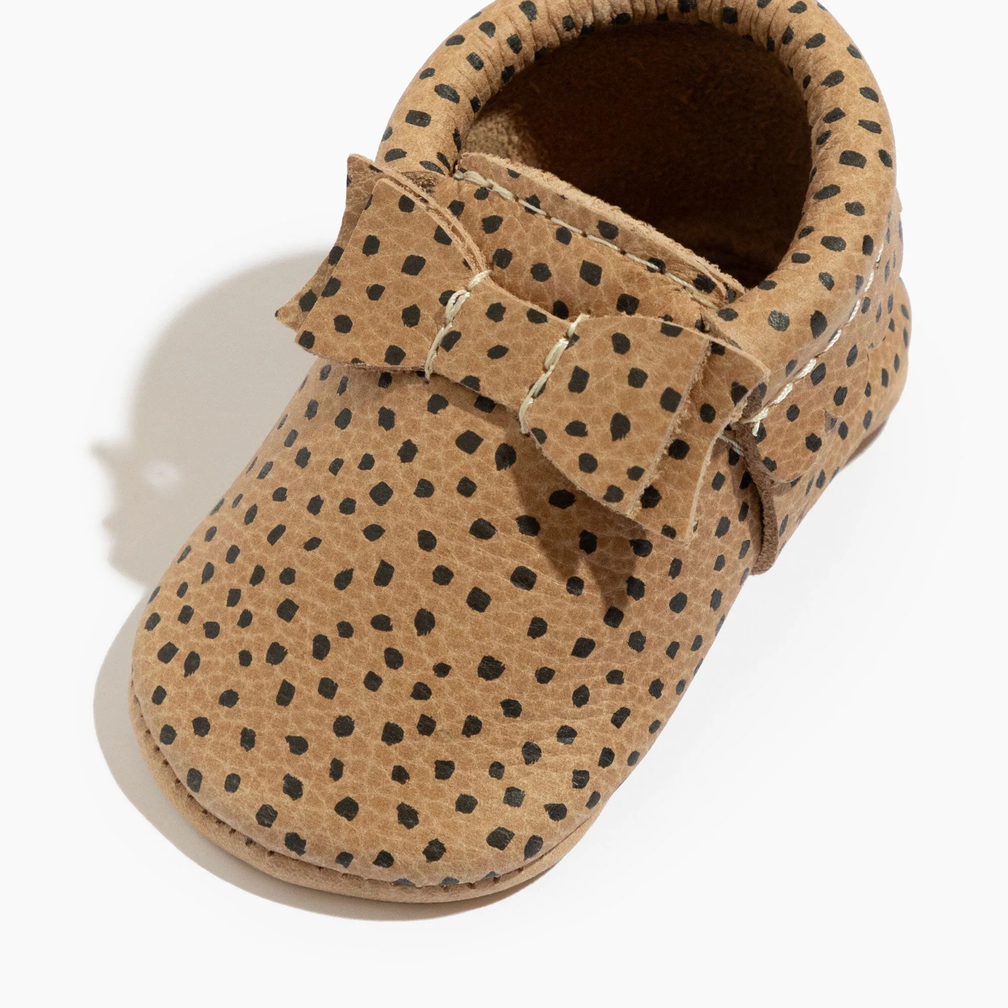 Almond Speckles Bow Baby Shoe