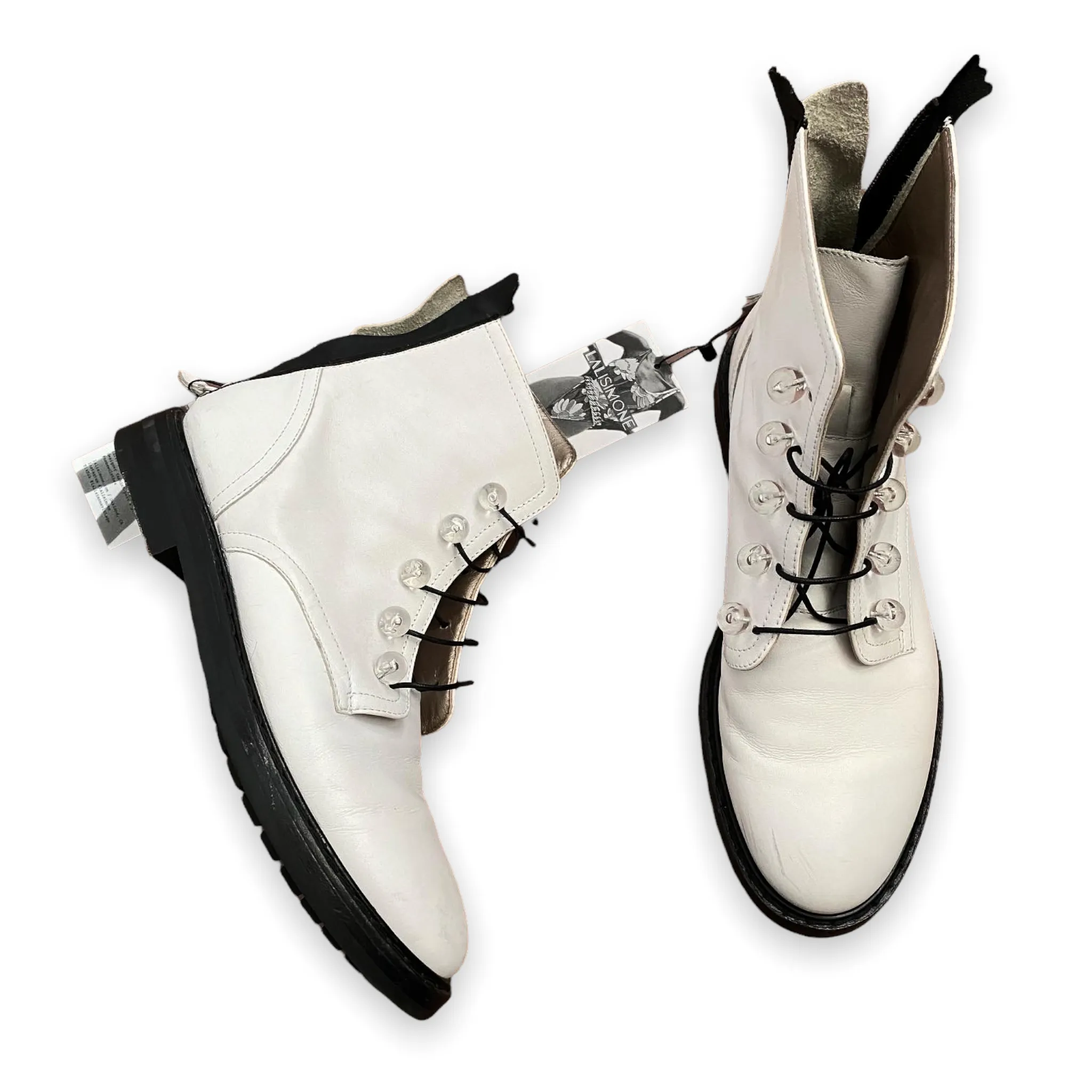 Atillio Giusti Leombruni White Combat Boots