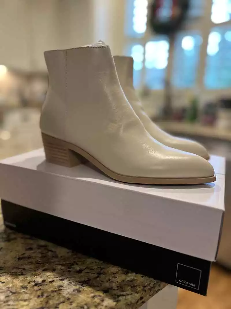 AVALON BOOTIES IVORY LEATHER - re:vita