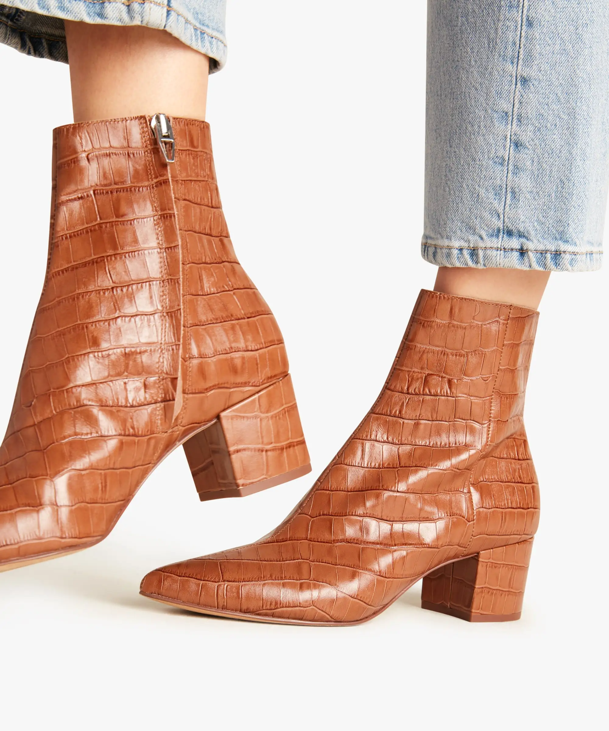 BEL BOOTIES COGNAC CROCO re:vita