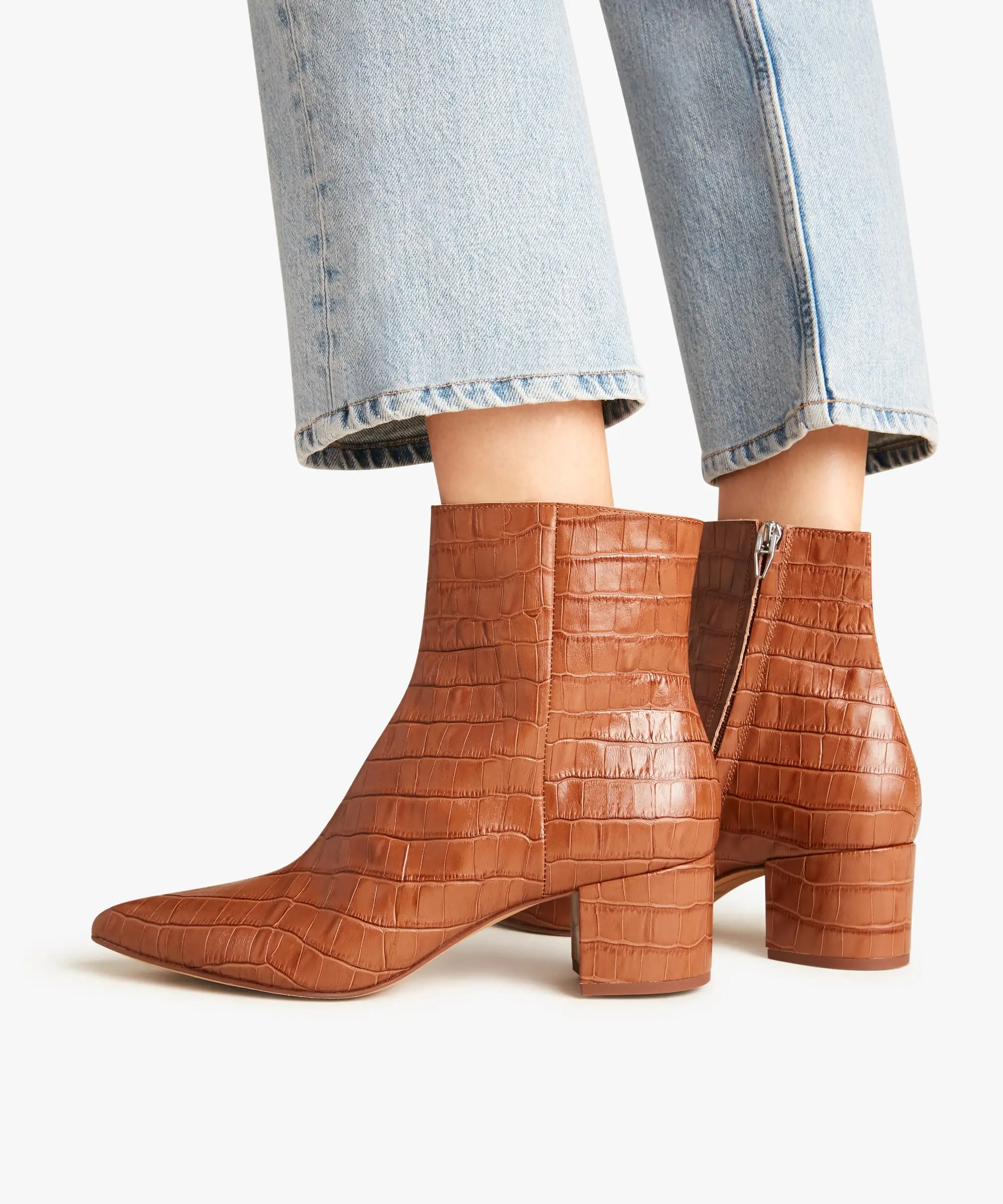 BEL BOOTIES COGNAC CROCO re:vita