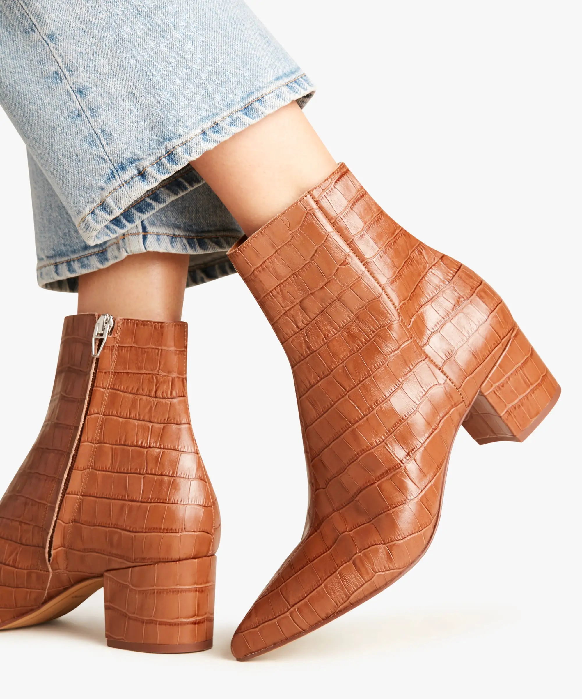 BEL BOOTIES COGNAC CROCO re:vita