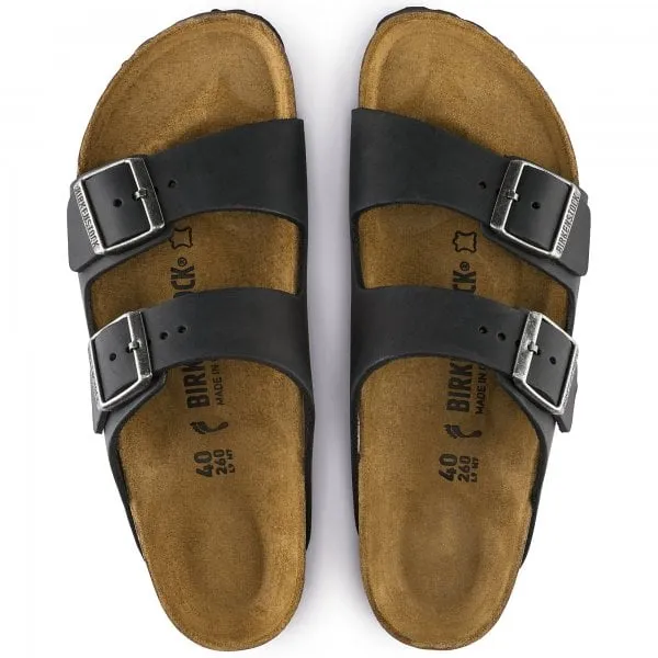 Birkenstock Womens Arizona in Black Oiled Nubuck Leather