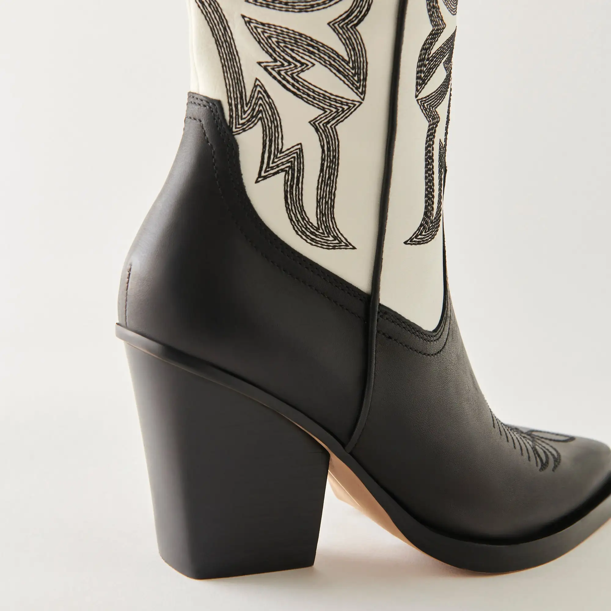 BLANCH BOOTS BLACK WHITE LEATHER - re:vita