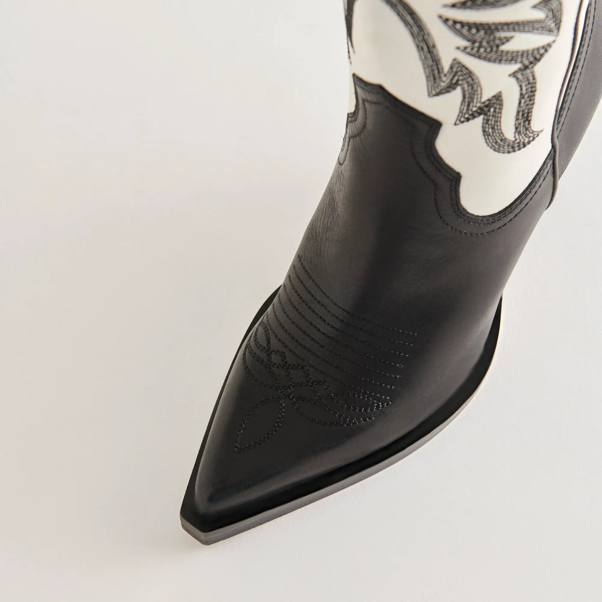 BLANCH BOOTS BLACK WHITE LEATHER - re:vita