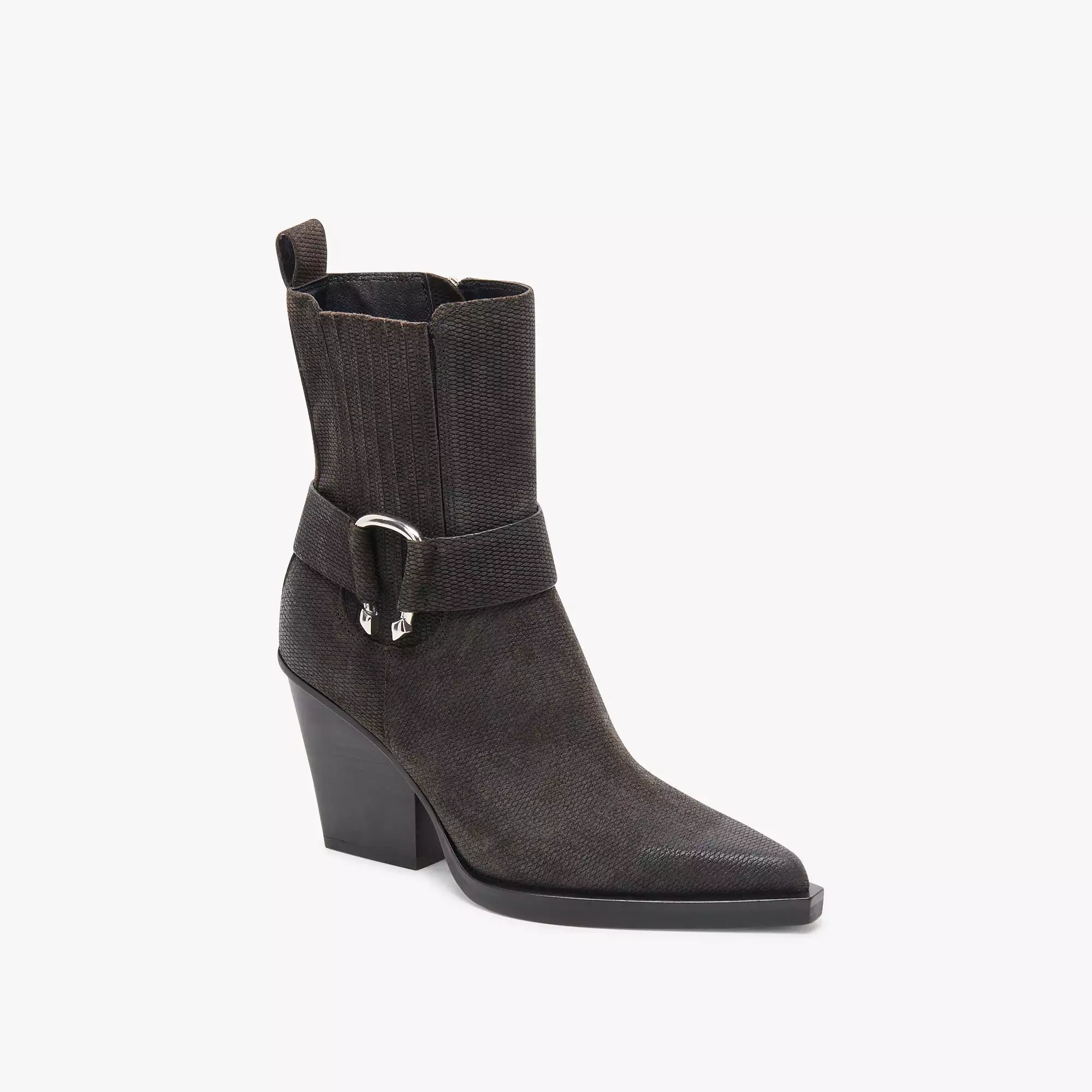 BOUNTY BOOTS ONYX EMBOSSED SUEDE - re:vita