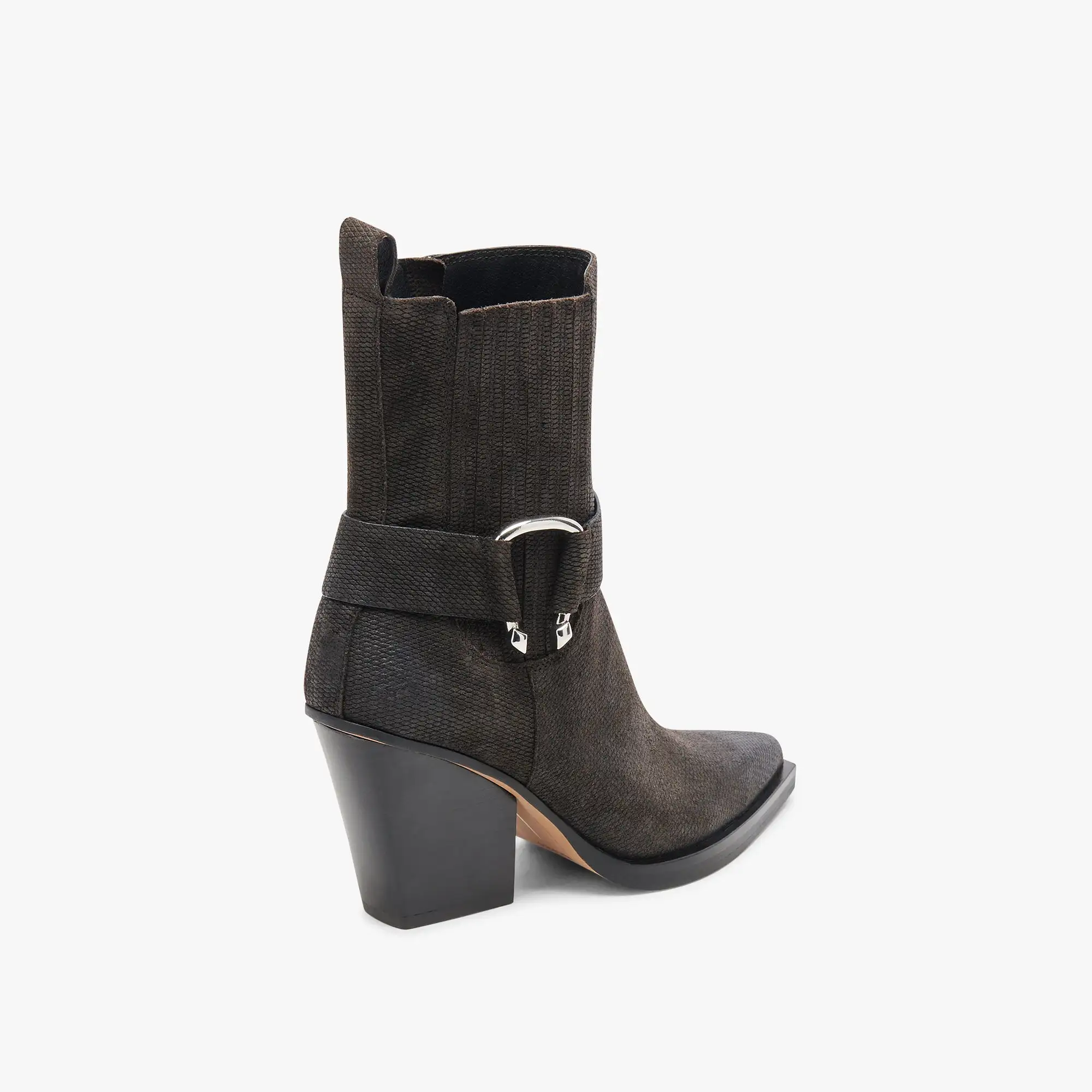 BOUNTY BOOTS ONYX EMBOSSED SUEDE - re:vita