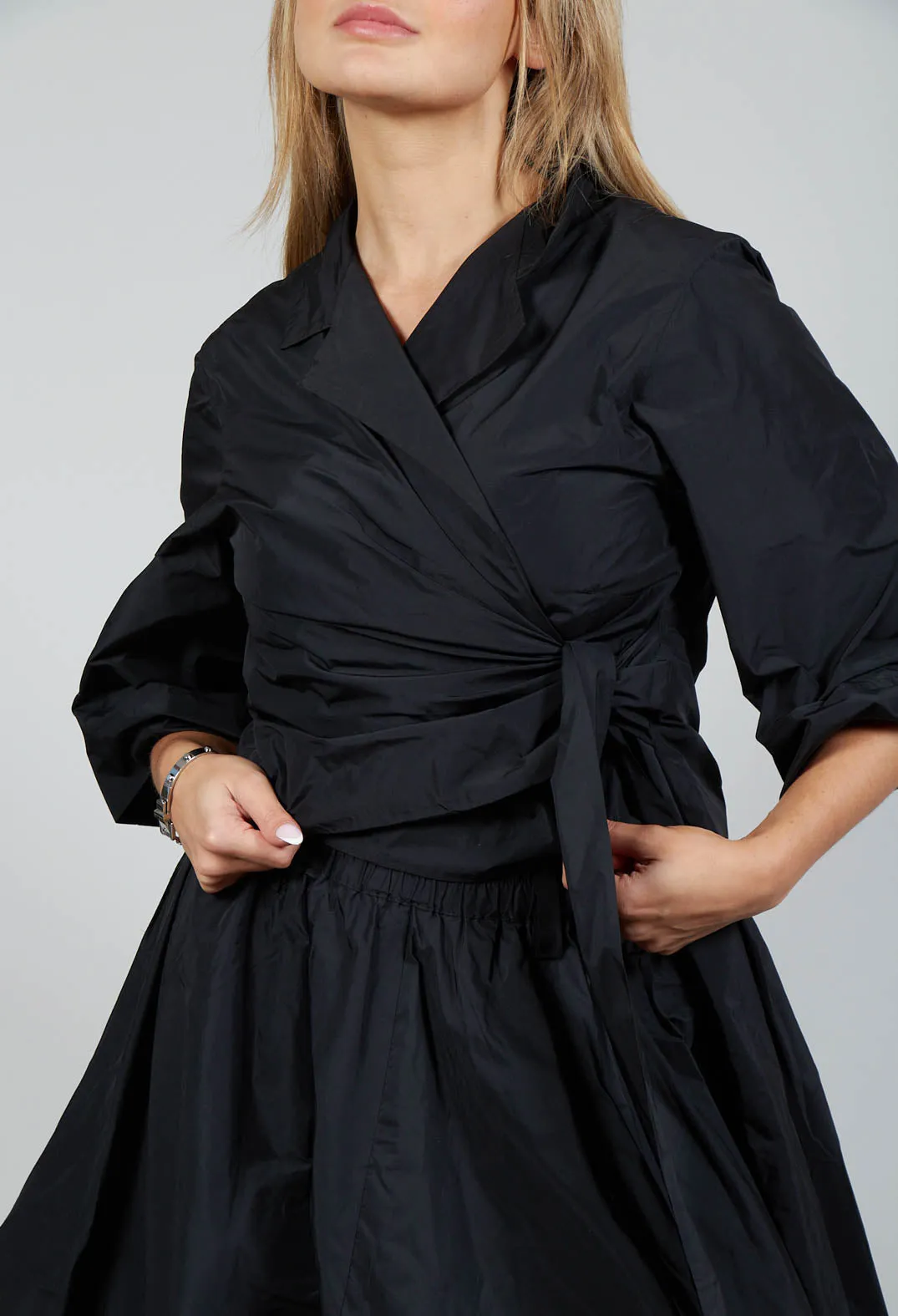 Boxy Wrap Jacket in Black