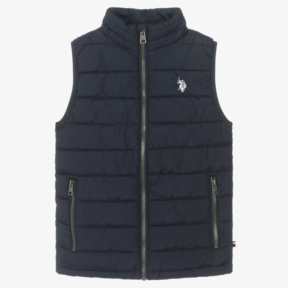 Boys Blue Puffer Gilet Jacket