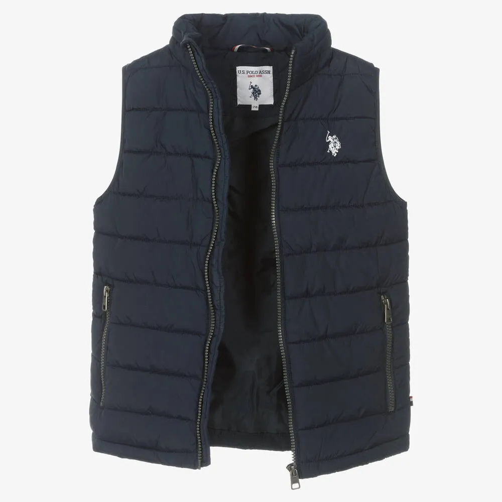 Boys Blue Puffer Gilet Jacket