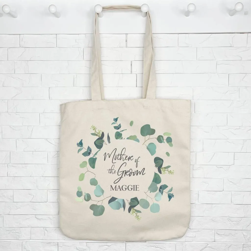 Bridal Party Eucalyptus Personalised Wedding Tote Bag