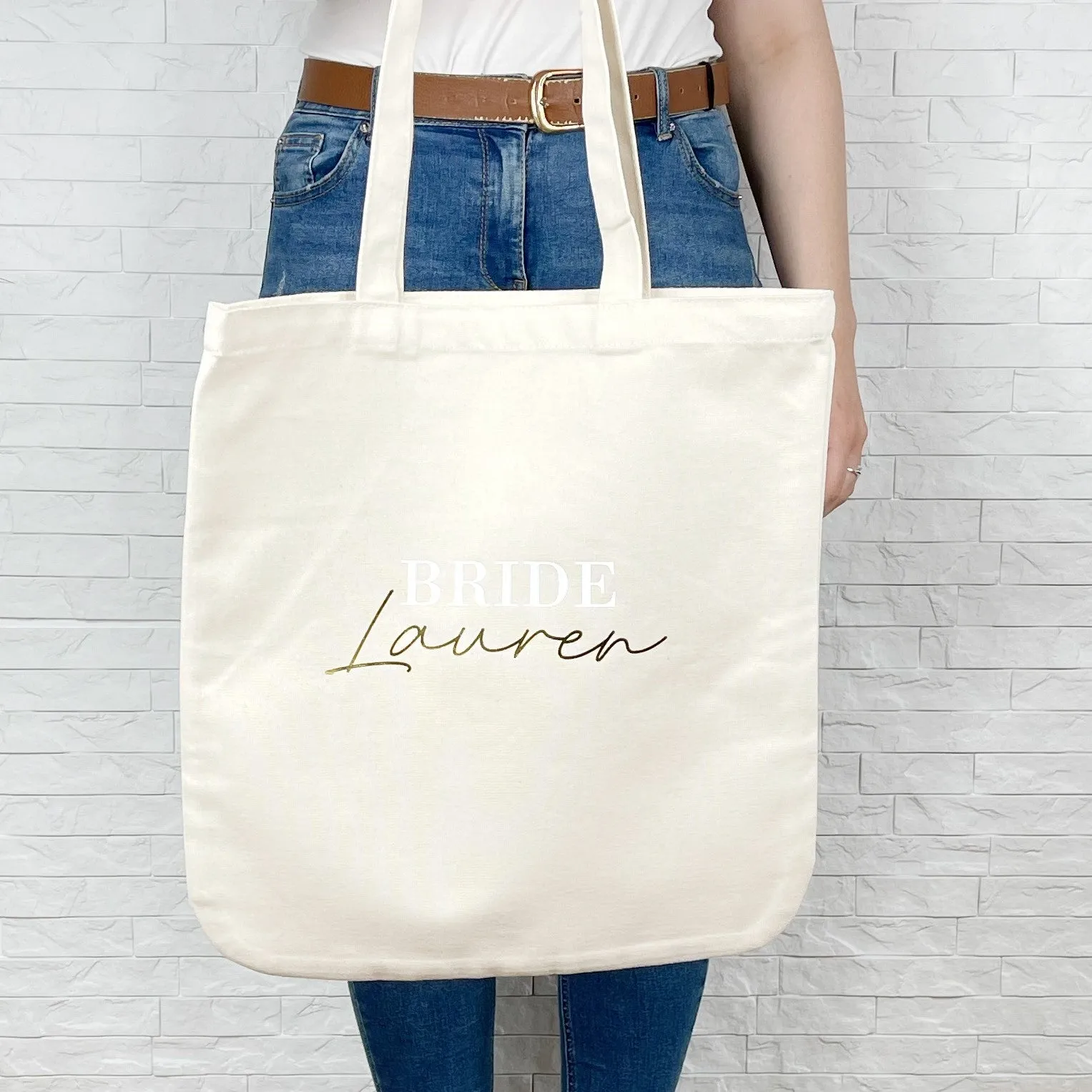 Bride Personalised Wedding Tote Bag