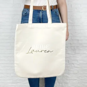 Bride Personalised Wedding Tote Bag