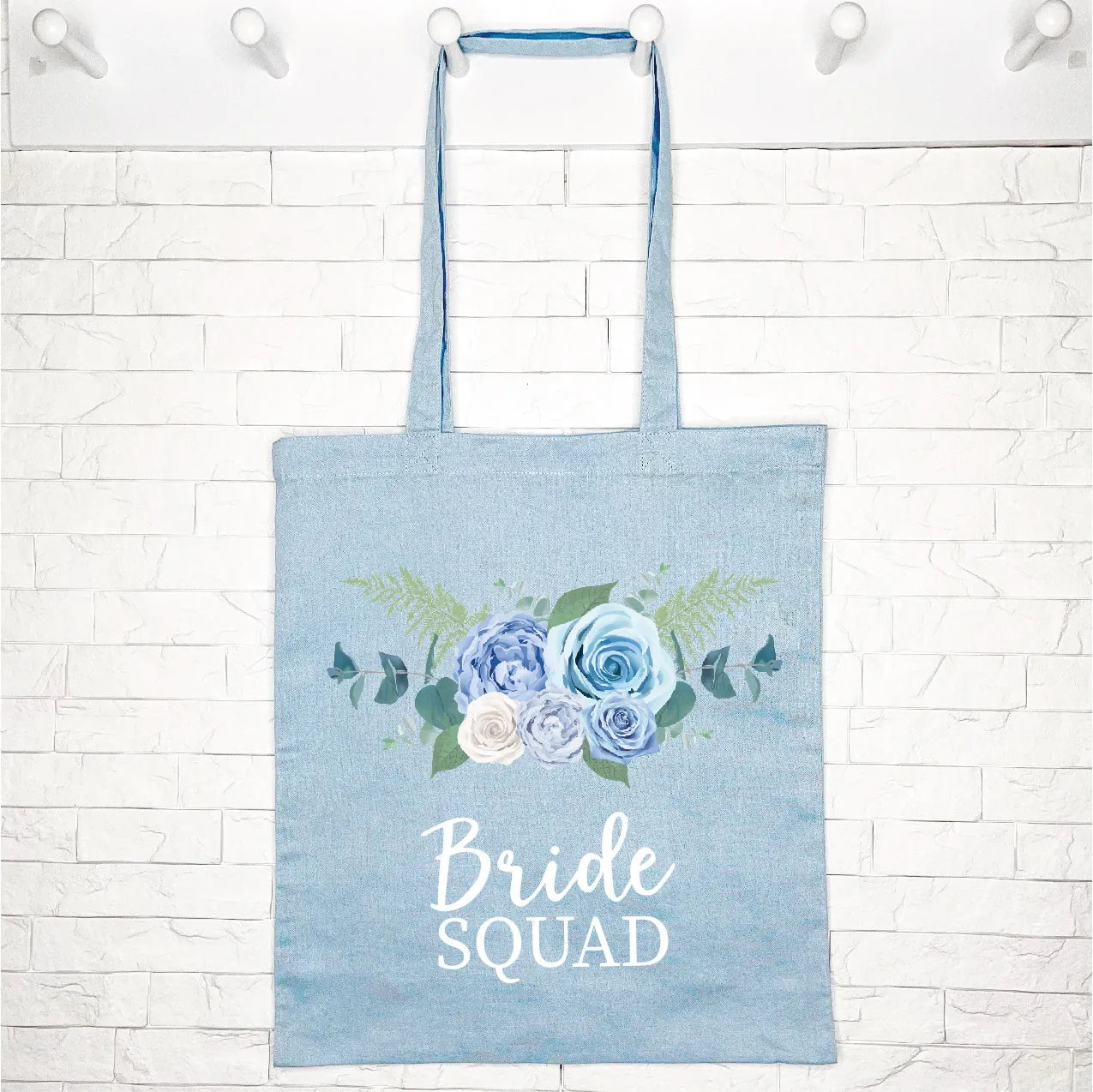 Bride Squad Blue Floral Hen Do Tote Bag