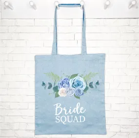 Bride Squad Blue Floral Hen Do Tote Bag