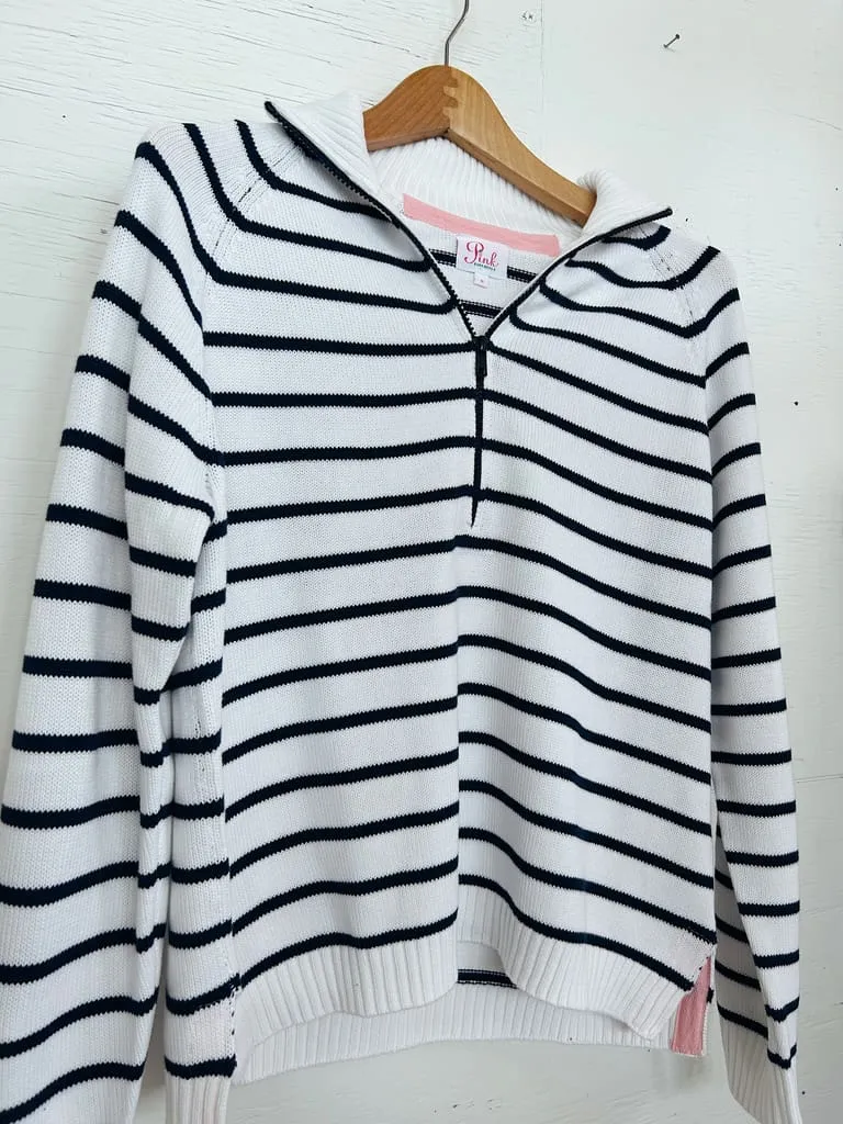 BTG Custom Zip Striped Sweater