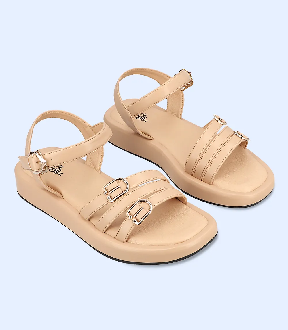 BW7350-BEIGE-Women Comfort Sandal