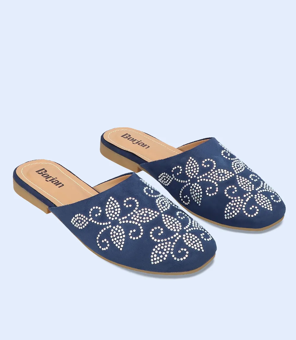 BW8228-NAVY-Women Casual Mules