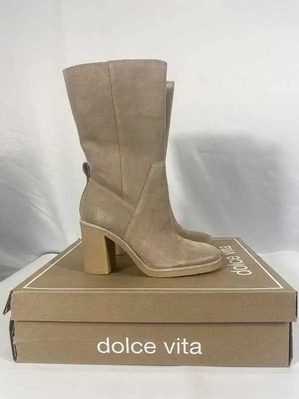 CADDIE PLUSH BOOTS ALMOND SUEDE - re:vita