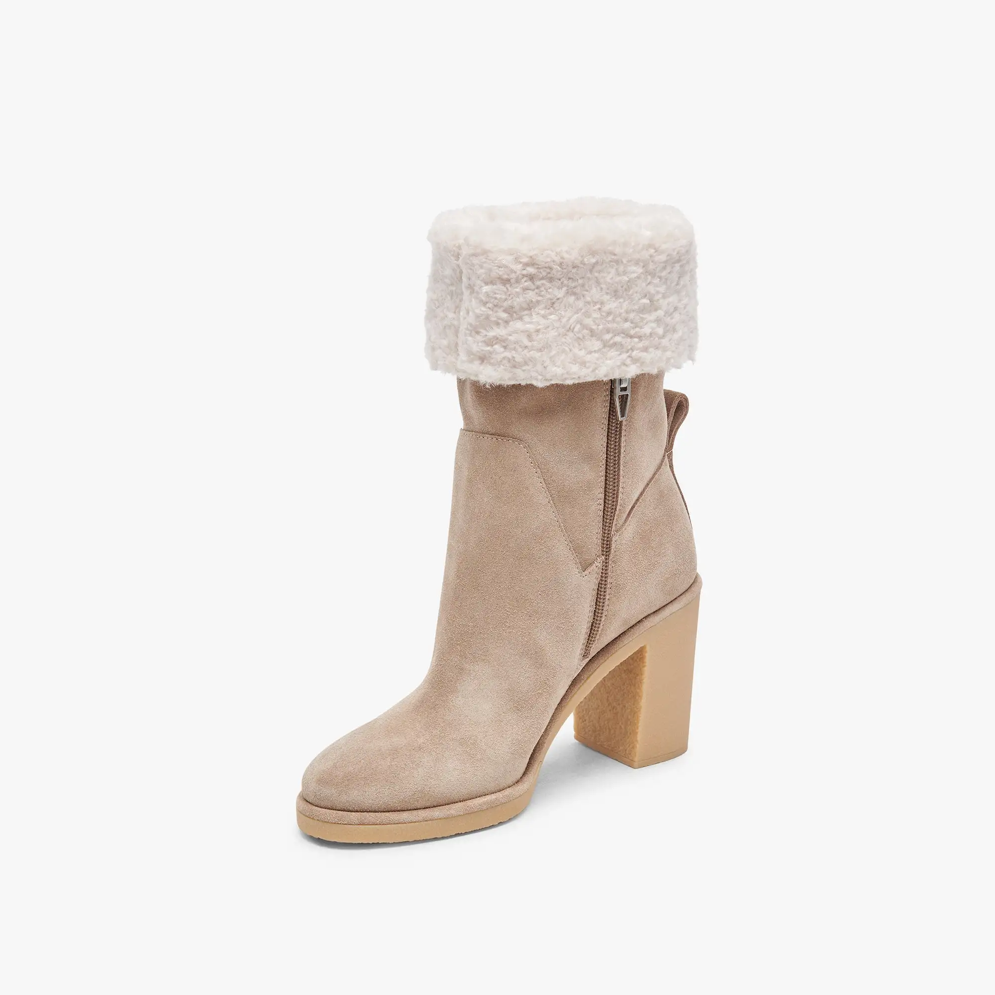 CADDIE PLUSH BOOTS ALMOND SUEDE - re:vita