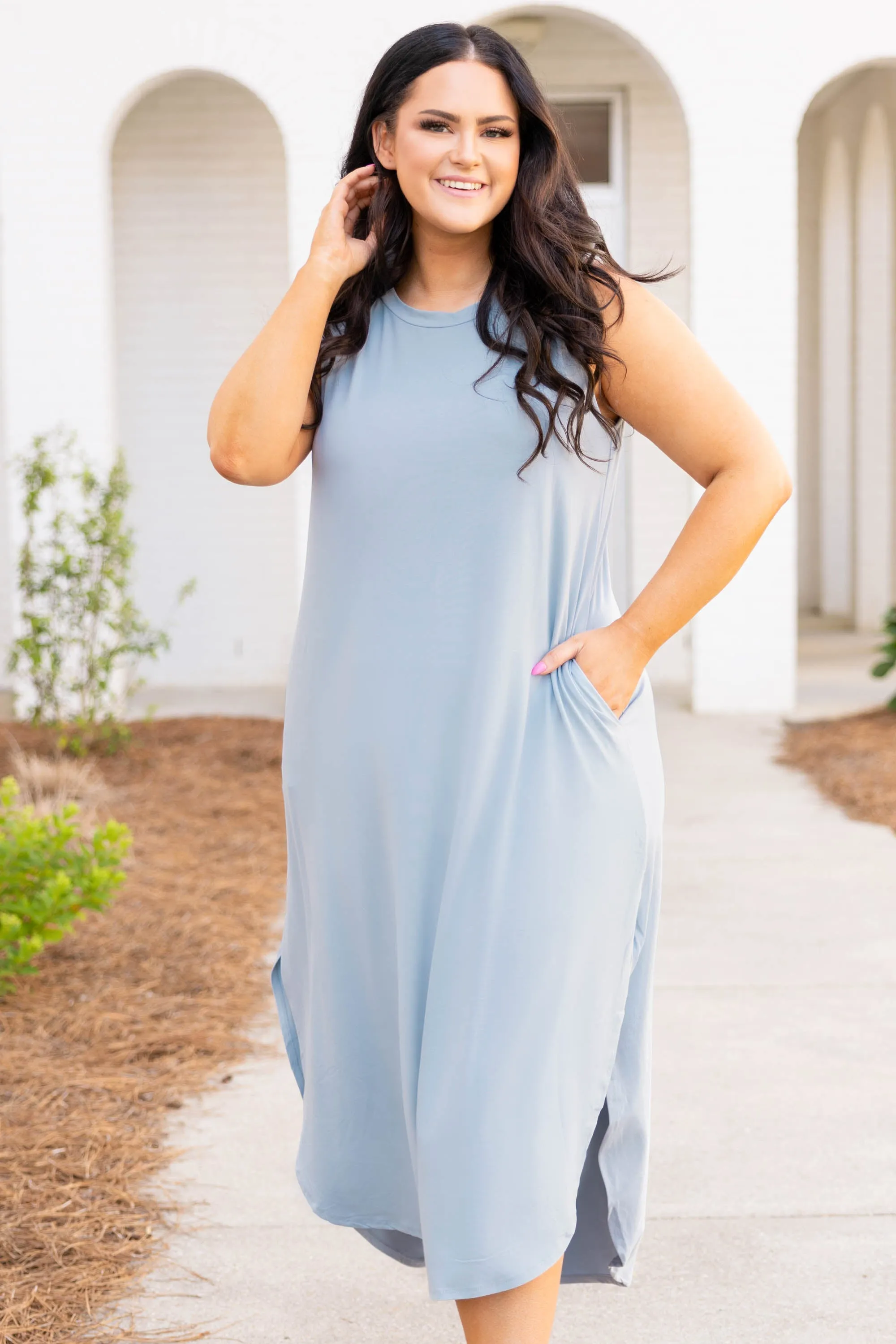 Cannot Imagine Maxi Dress, Ash Blue