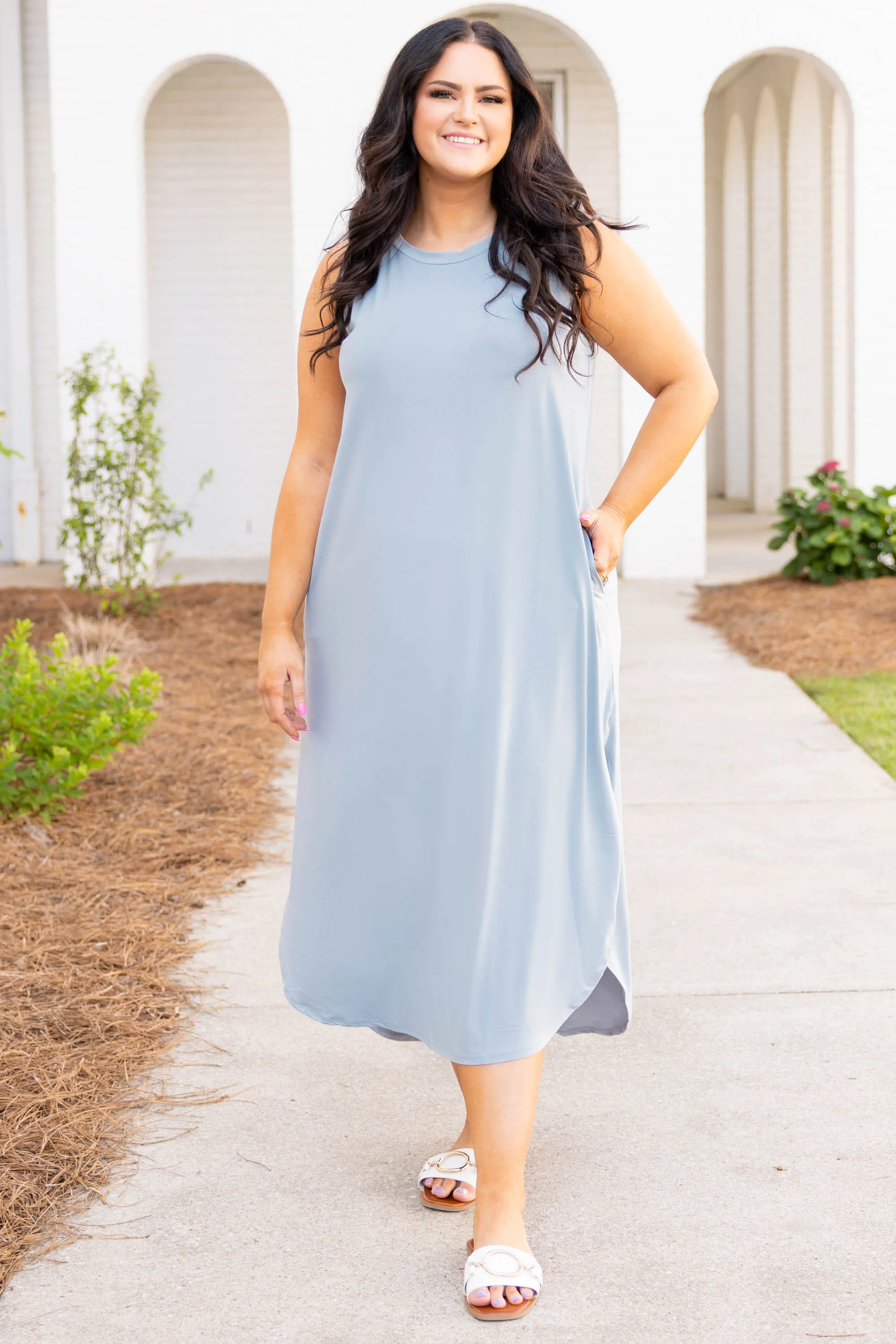 Cannot Imagine Maxi Dress, Ash Blue