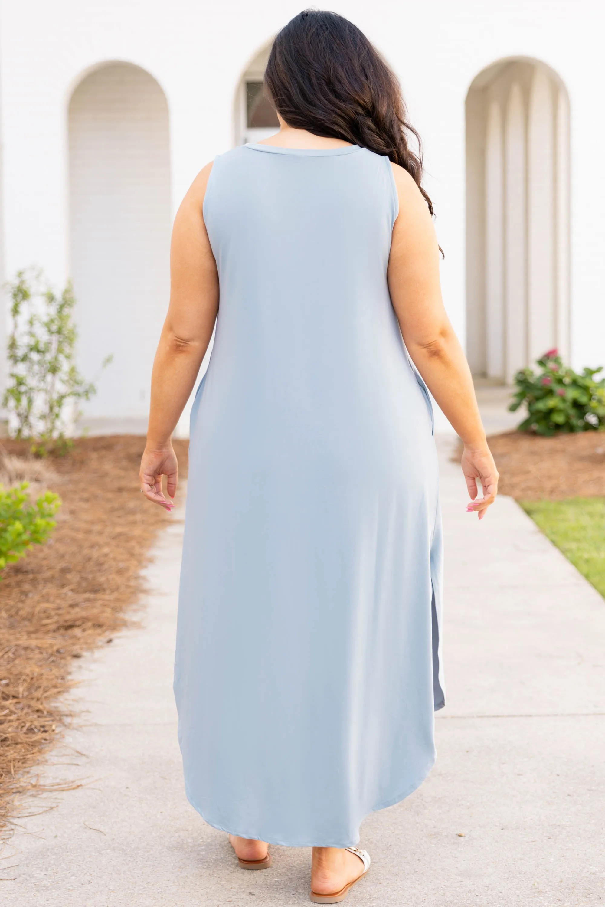 Cannot Imagine Maxi Dress, Ash Blue