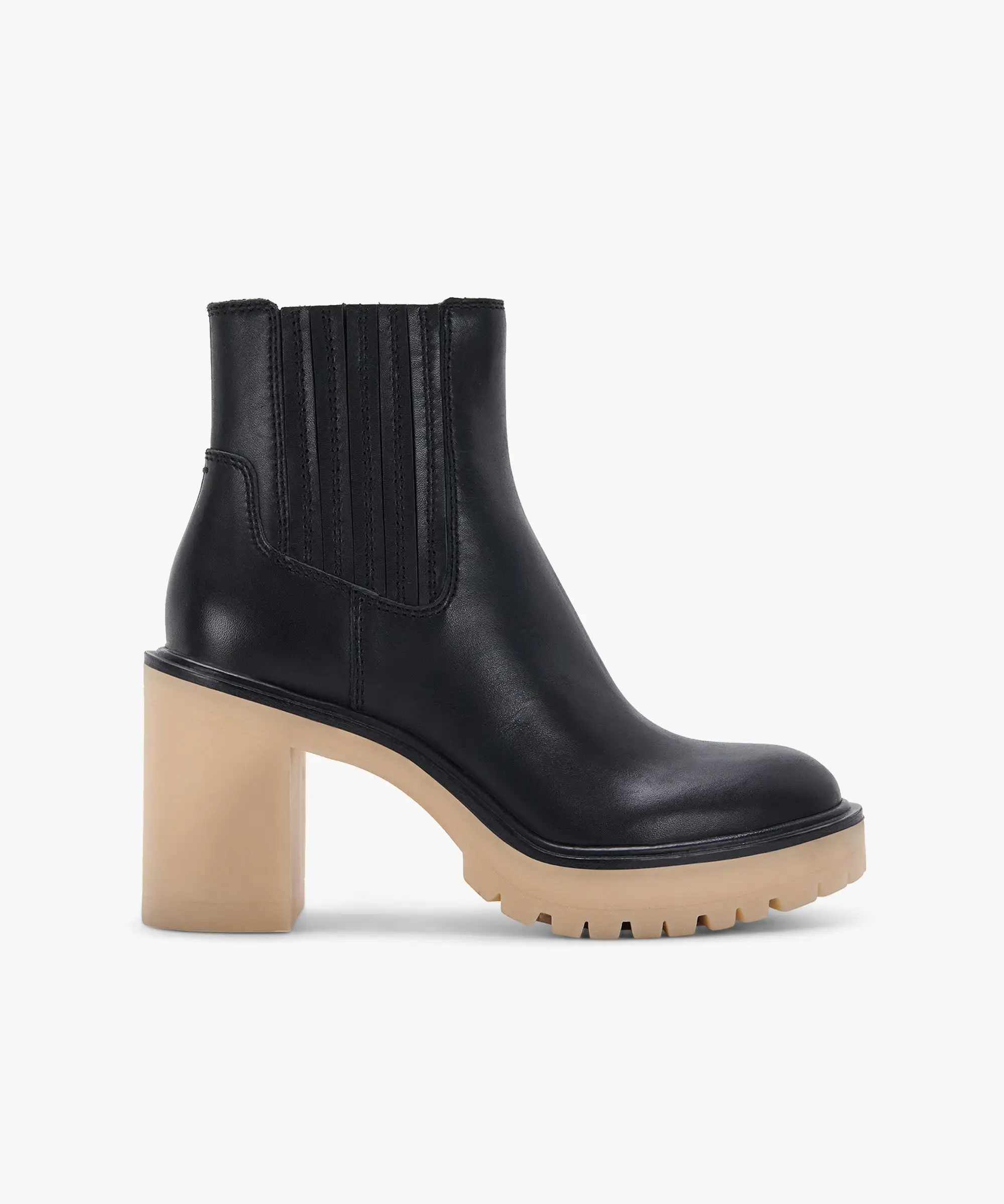 CASTER H2O BOOTIES IN BLACK LEATHER - re:vita