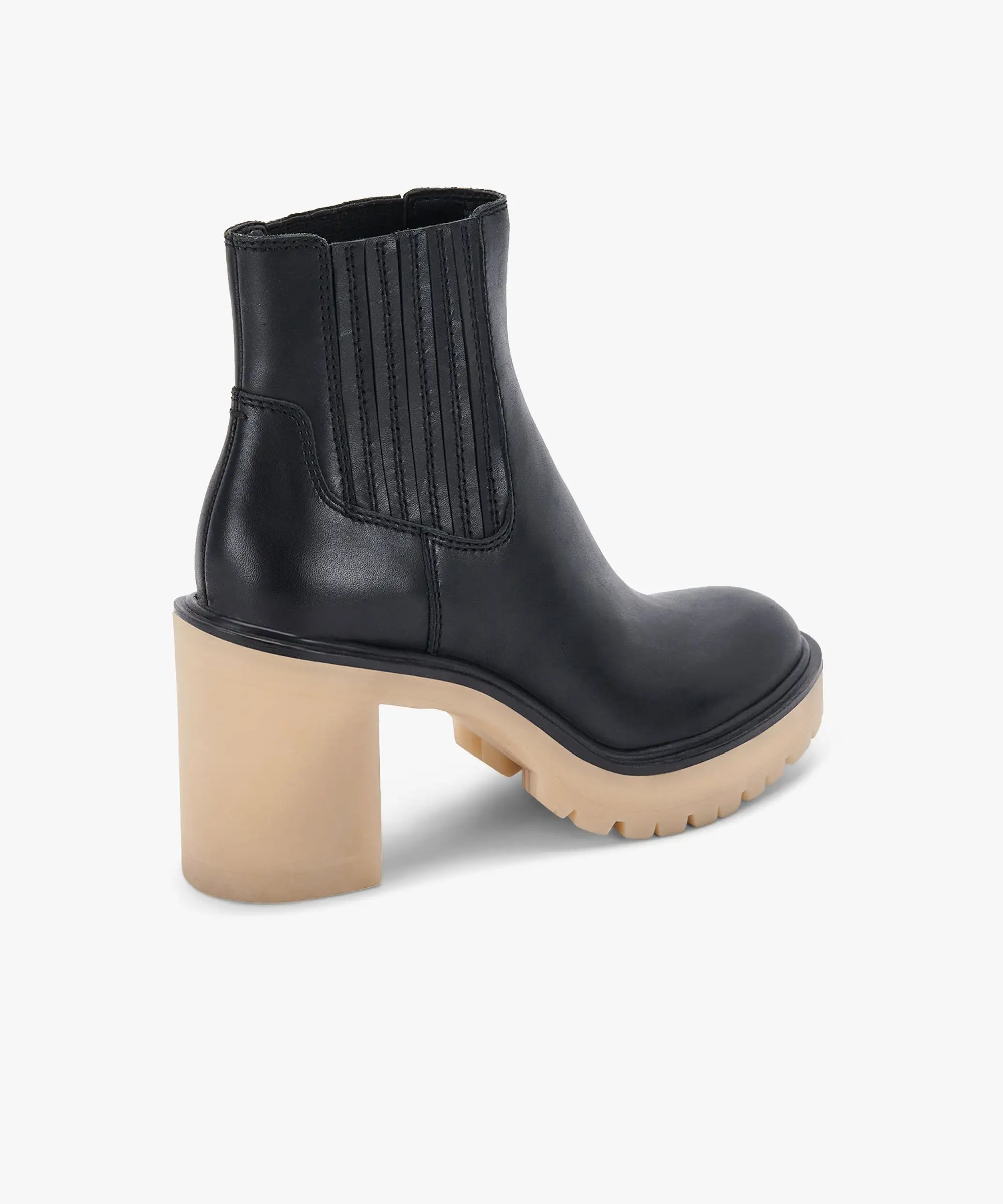 CASTER H2O BOOTIES IN BLACK LEATHER - re:vita