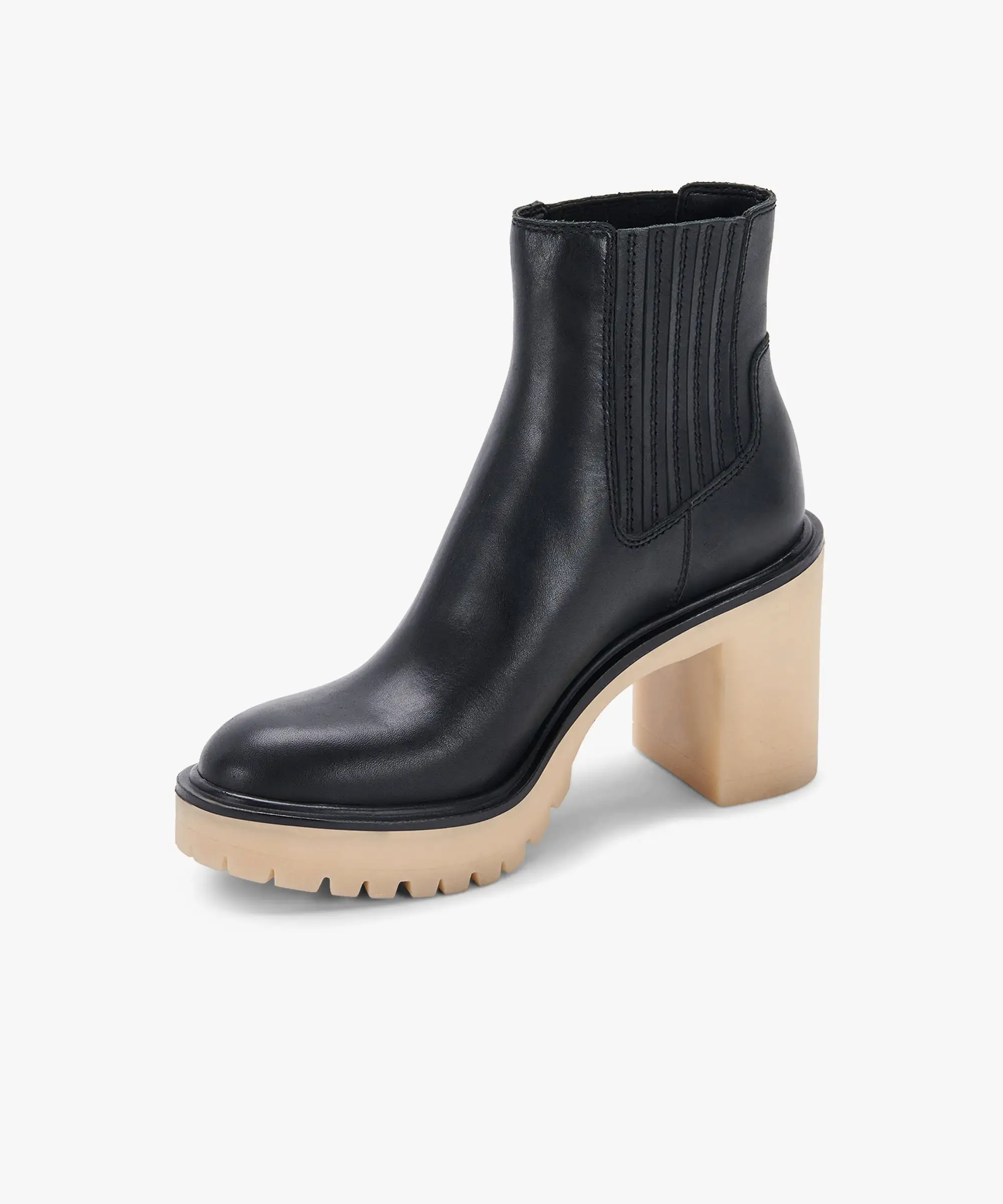 CASTER H2O BOOTIES IN BLACK LEATHER - re:vita