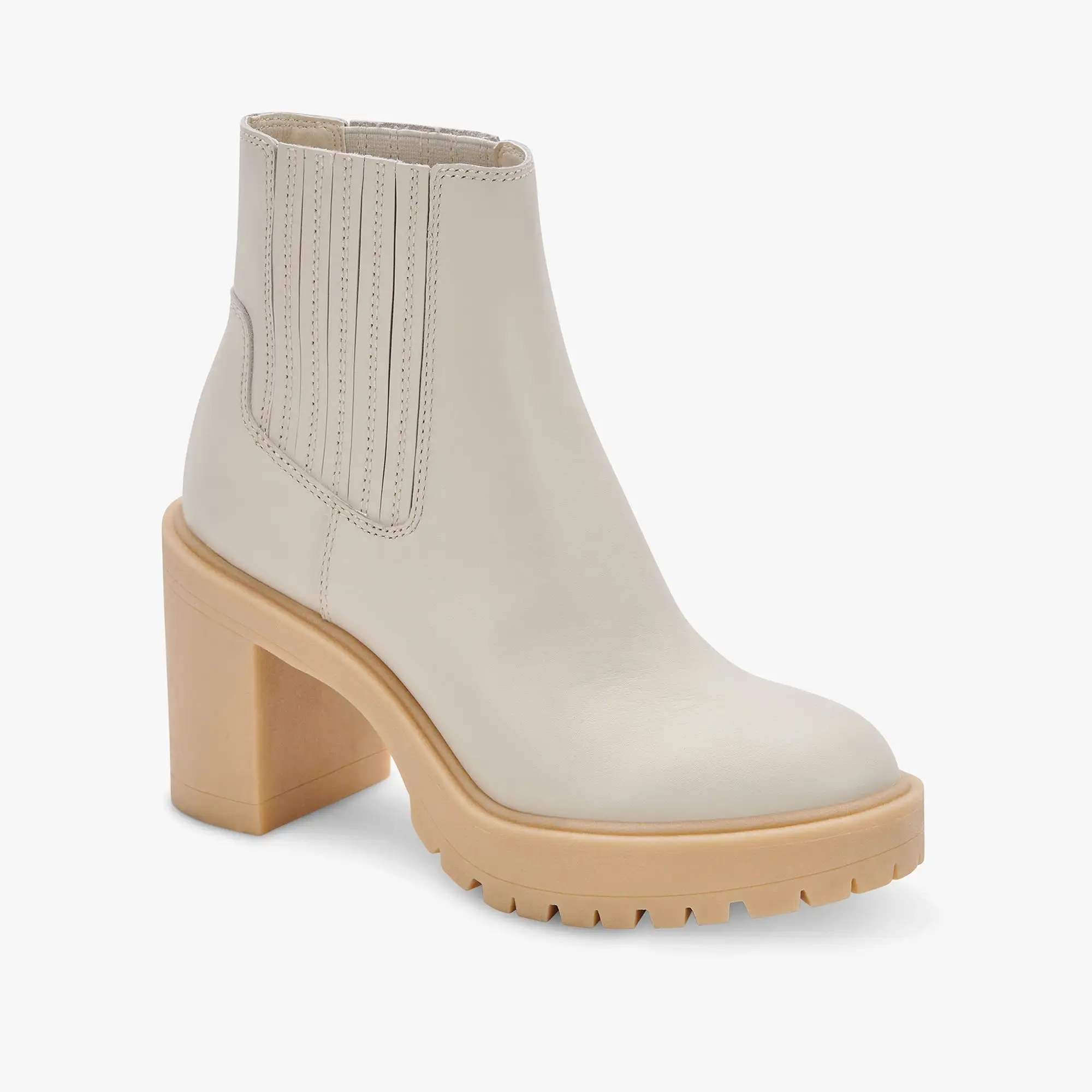 CASTER H2O BOOTIES IN IVORY LEATHER - re:vita