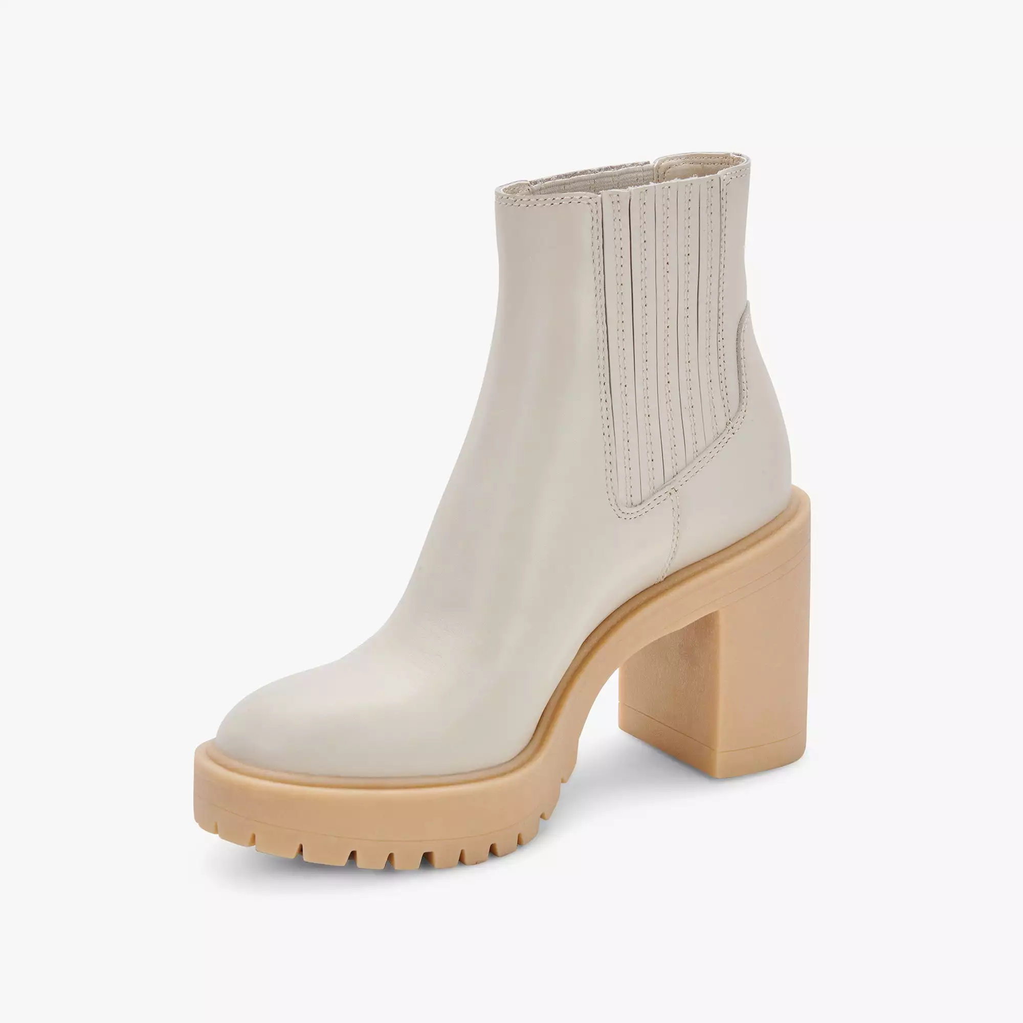 CASTER H2O BOOTIES IN IVORY LEATHER - re:vita