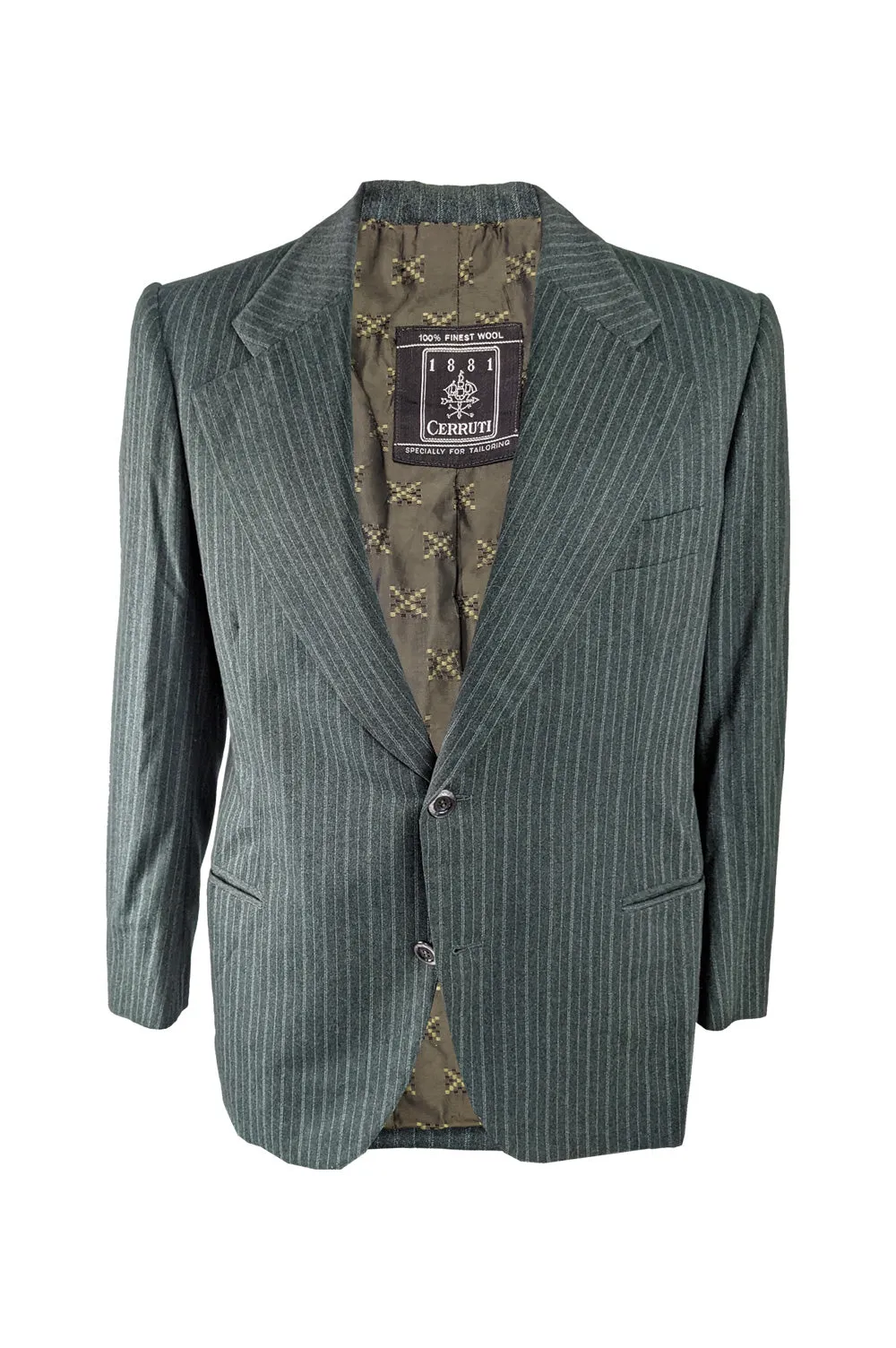 Cerruti 1881 Vintage Mens Green Wool Tailored Blazer, 1970s