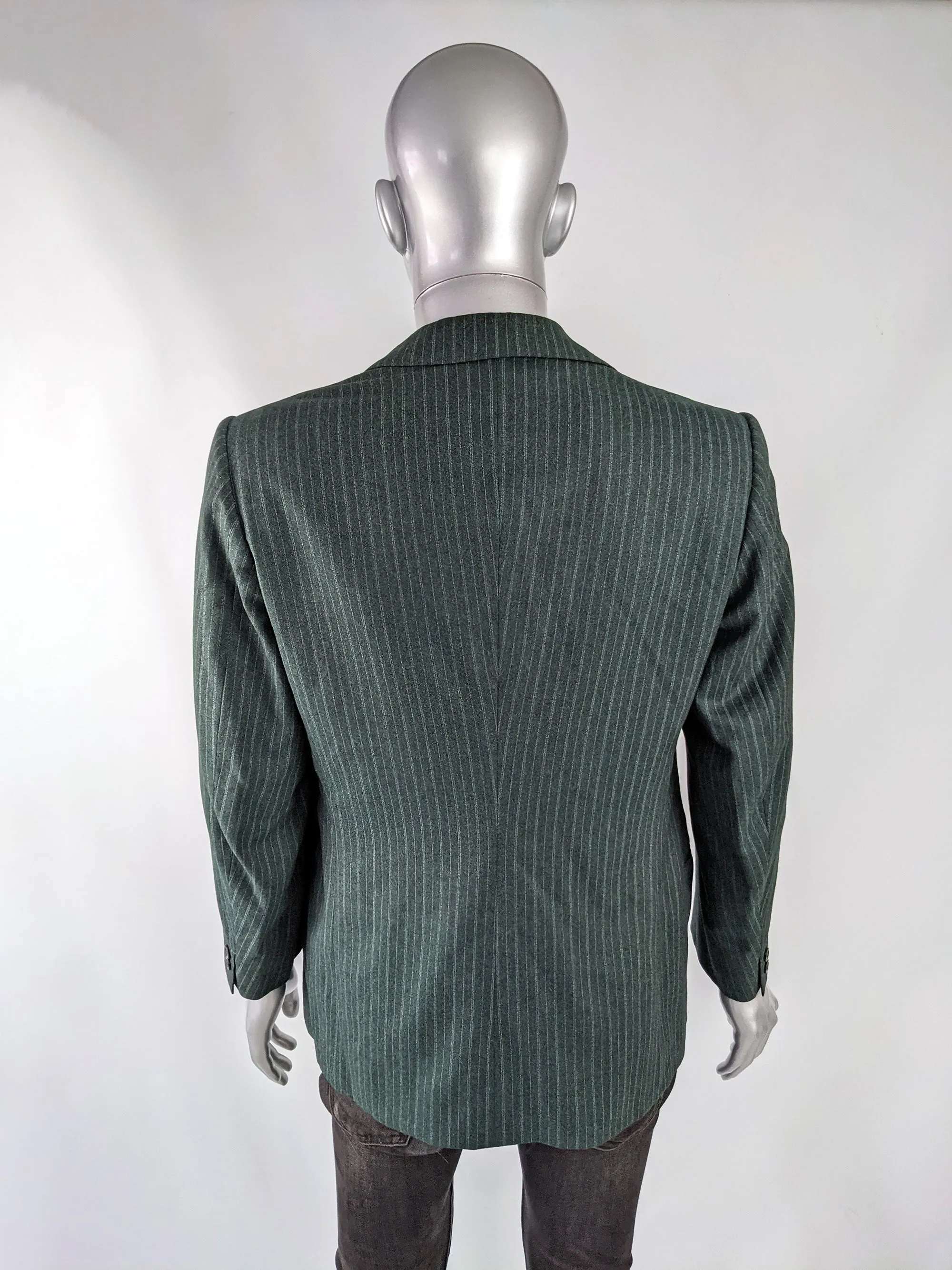 Cerruti 1881 Vintage Mens Green Wool Tailored Blazer, 1970s