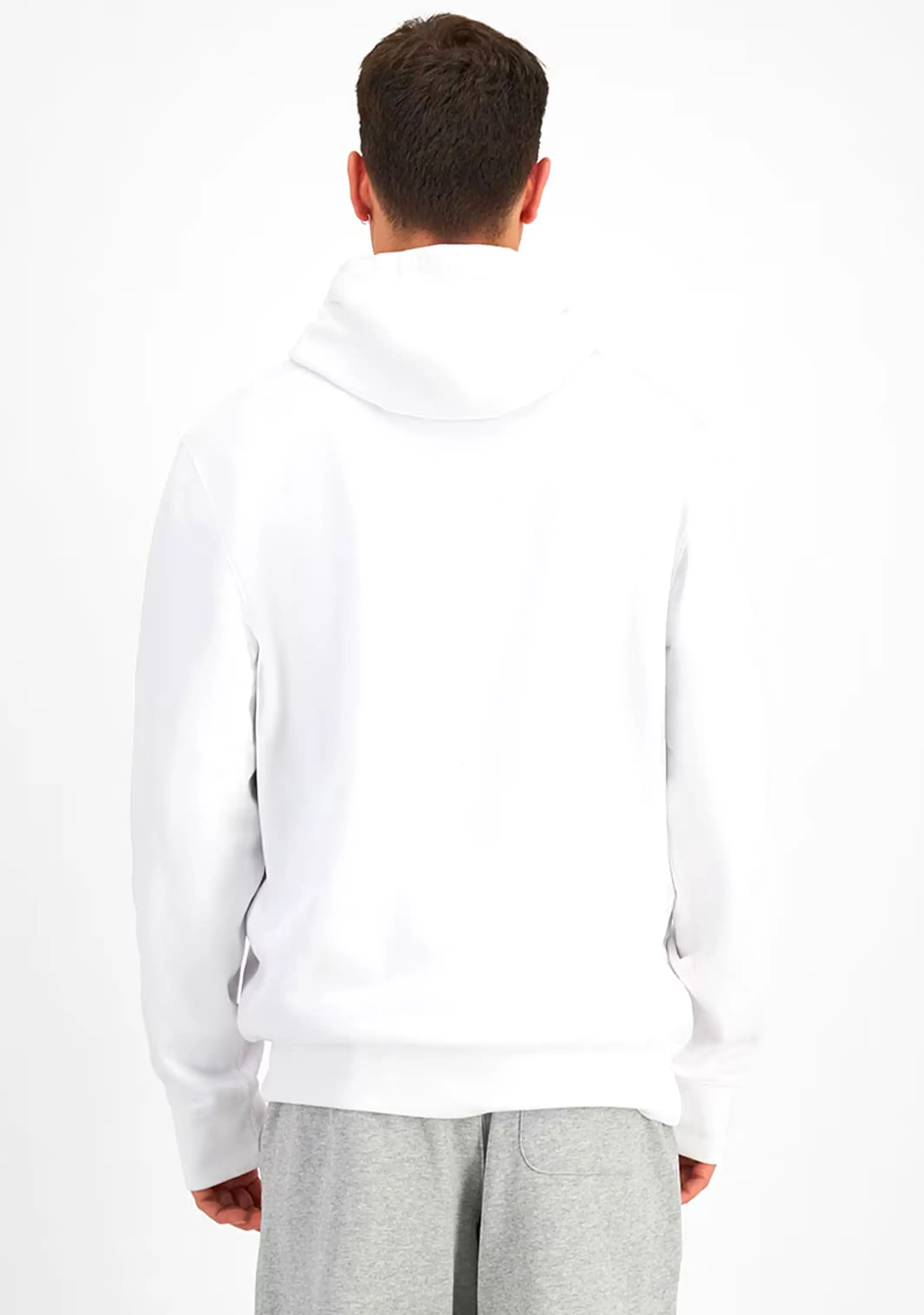 Champion Mens Script Hoodie White <BR> AY79N WIT