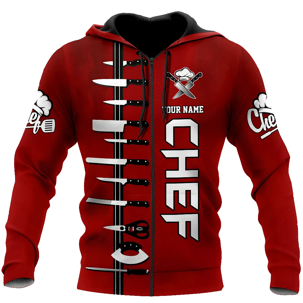 CHEF 3D ALL OVER PRINTED MEN AUTUMN HOODIE CUSTOM NAME - T-SHIRT DESIGN