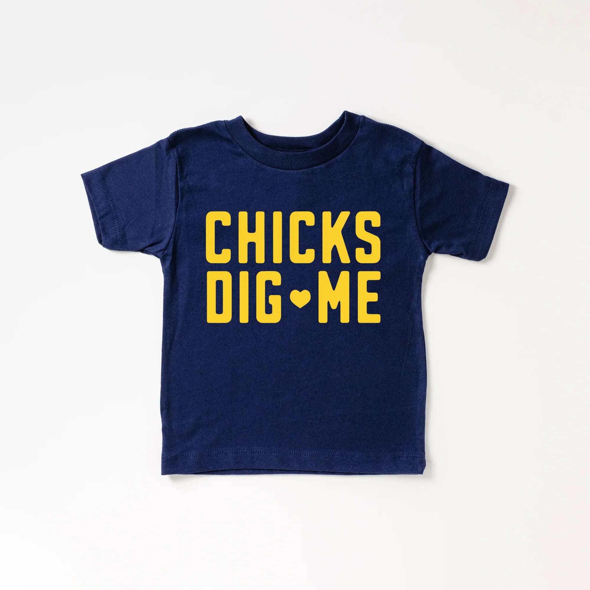 Chicks Dig Me Easter T- Shirt / Navy & Yellow