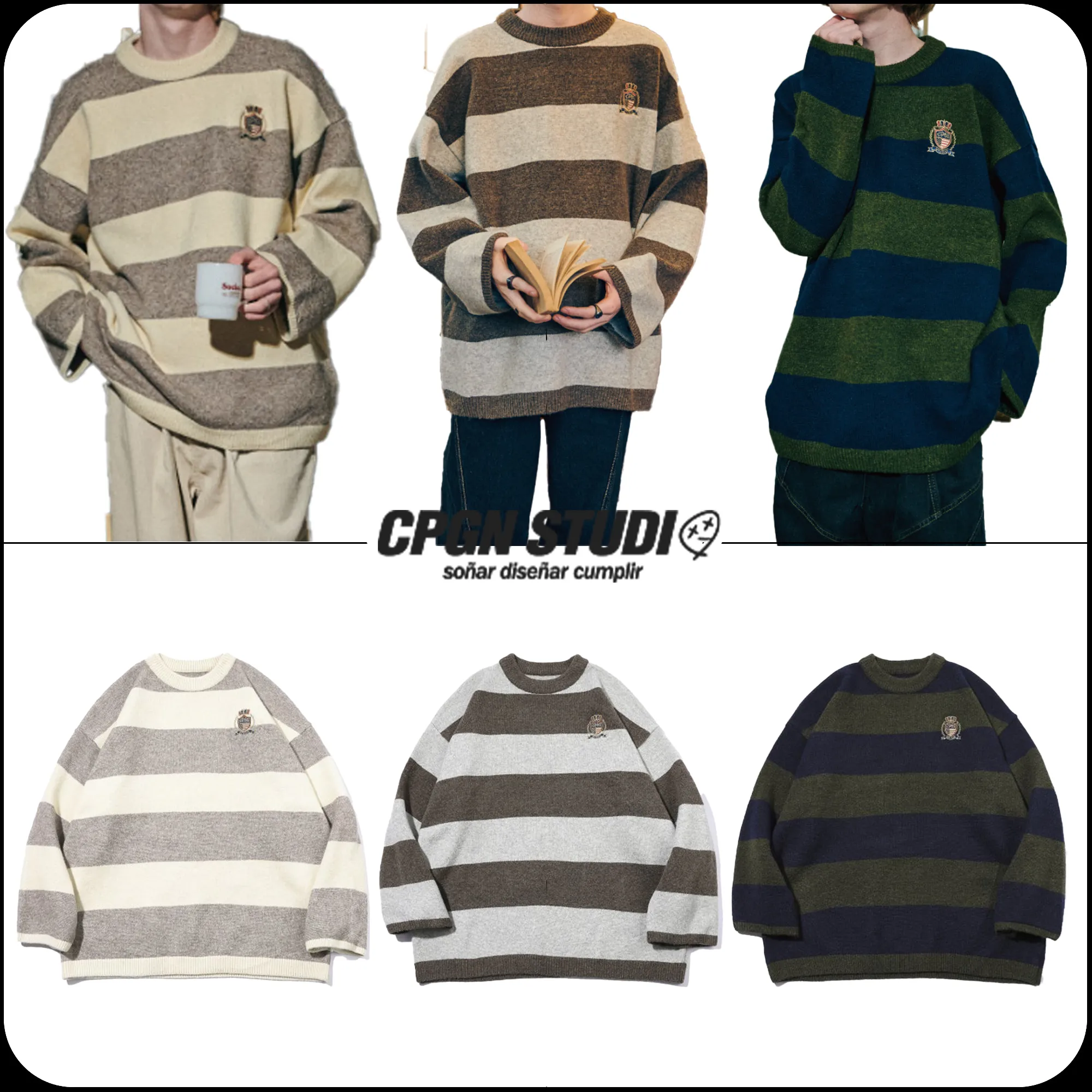 COMPAGNO  |[COMPAGNO]★PULLOVER BORDER WESTERN SWEATER