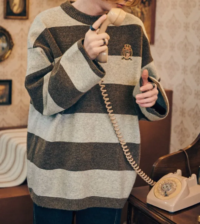 COMPAGNO  |[COMPAGNO]★PULLOVER BORDER WESTERN SWEATER