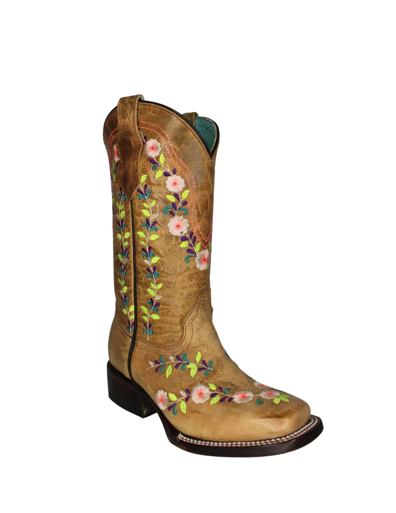 Corral Girls Floral Embroidered Glow Boots