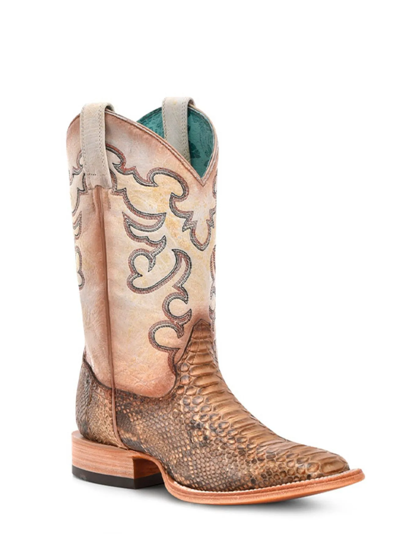 Corral Womens Taupe Python Embroidery Boots