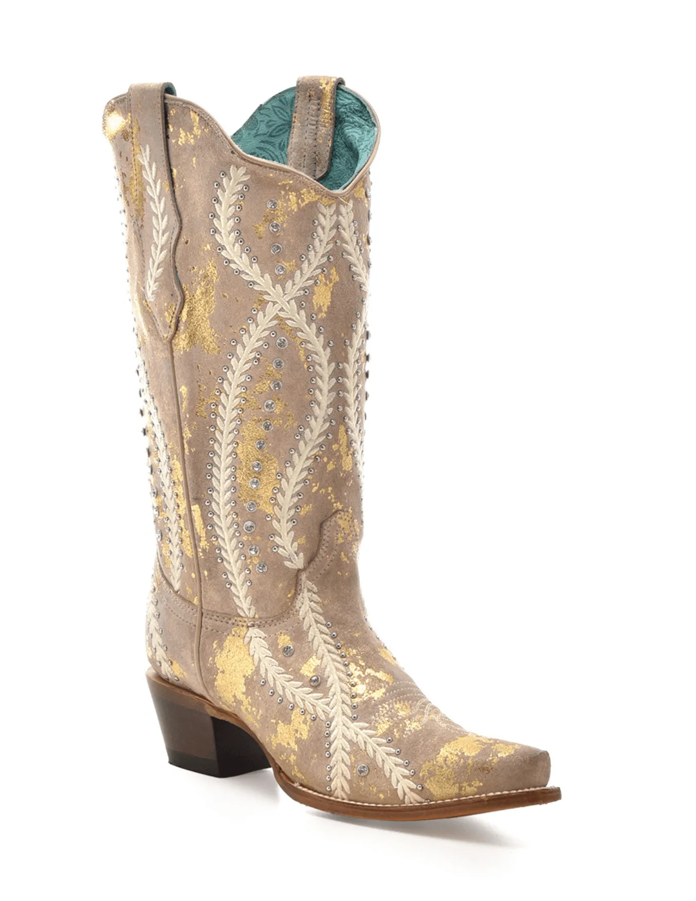 Corral Womens White Golden Touches Boots