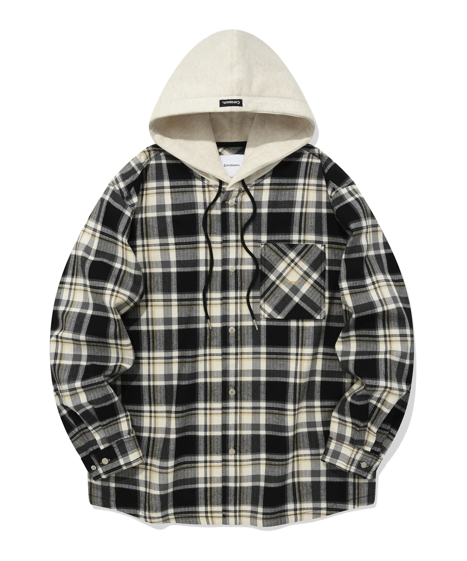 COVERNAT  |[COVERNAT]★HERRINGBONE HOODIE CHECK SHIRT