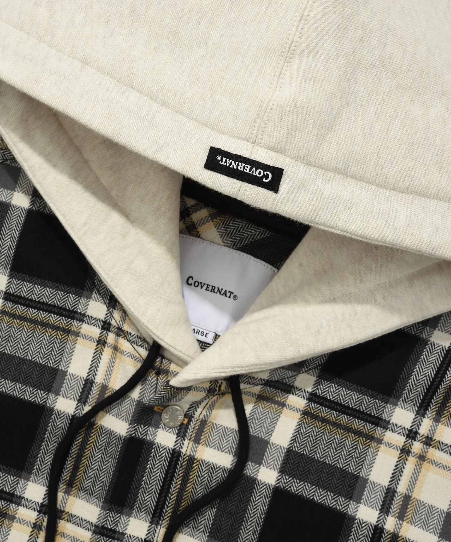 COVERNAT  |[COVERNAT]★HERRINGBONE HOODIE CHECK SHIRT