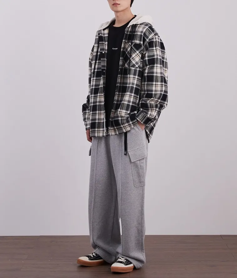 COVERNAT  |[COVERNAT]★HERRINGBONE HOODIE CHECK SHIRT