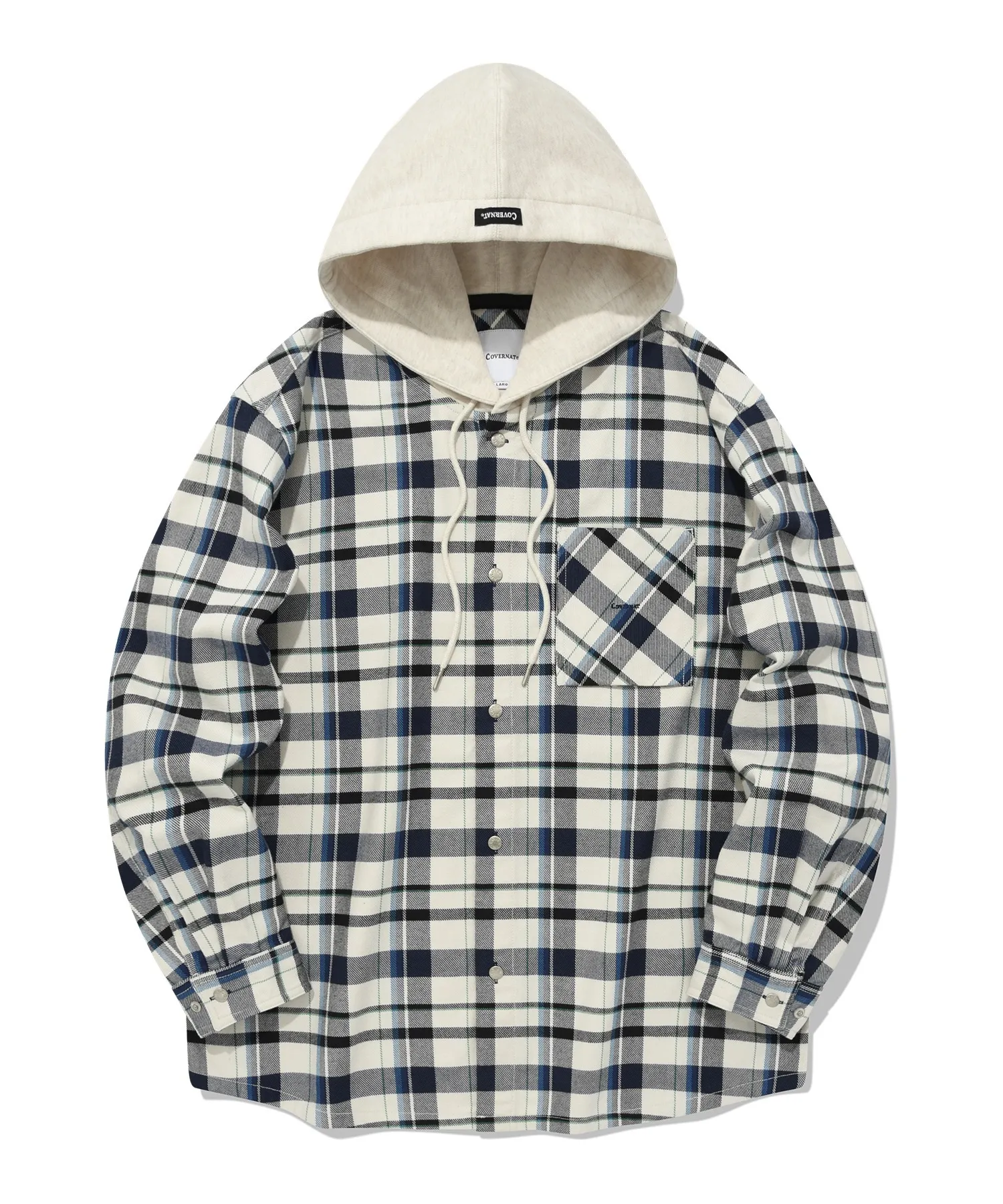 COVERNAT  |[COVERNAT]★HERRINGBONE HOODIE CHECK SHIRT