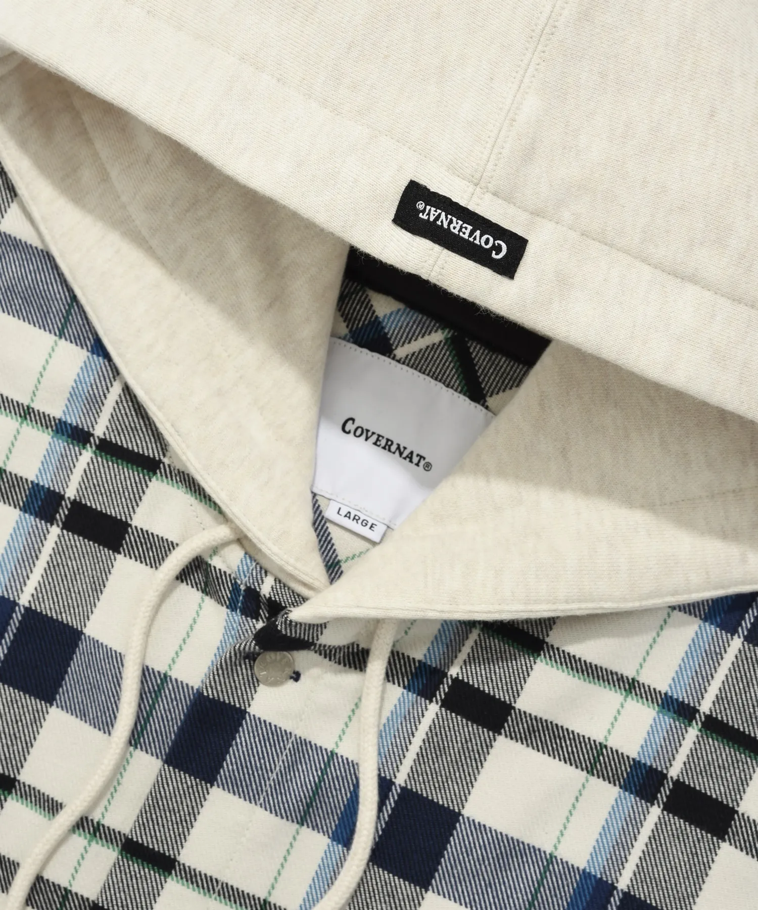 COVERNAT  |[COVERNAT]★HERRINGBONE HOODIE CHECK SHIRT