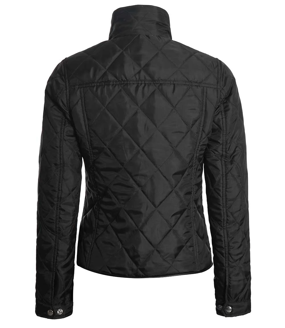 Delphia Black Quilted Jacket for Women - Lightweight Jacket