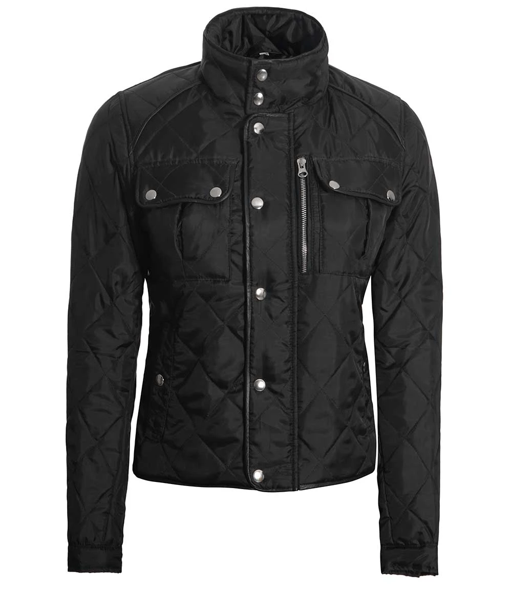 Delphia Black Quilted Jacket for Women - Lightweight Jacket